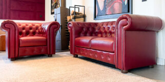 Komplet Chesterfield - fotel i sofa 2-osobowa